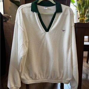 Reebok Terry Sweater with Green Collar
